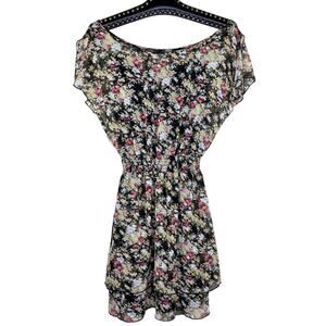 Express Floral Print Off Shoulder Mini Dress XS